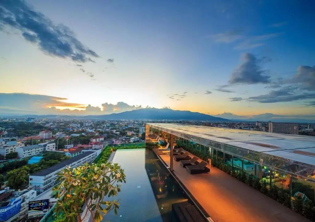 The rooftop pool at The Astra, Chiang Mai