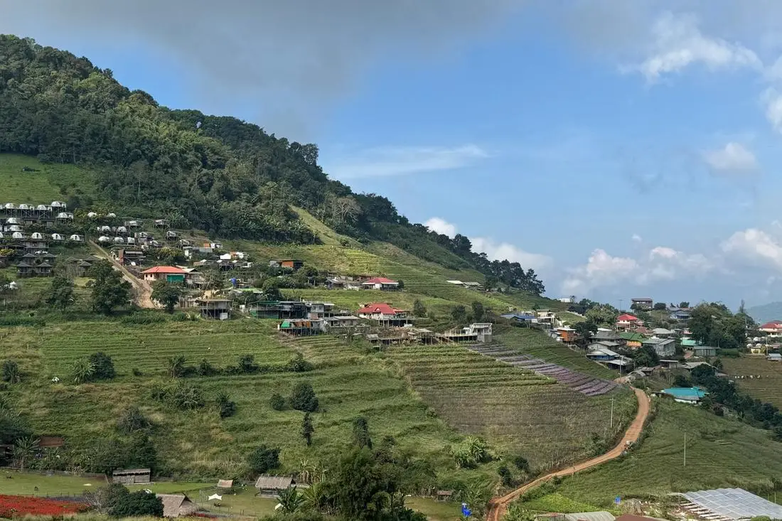 Mountain view over the Mae Sa valley on the Samoeng Loop