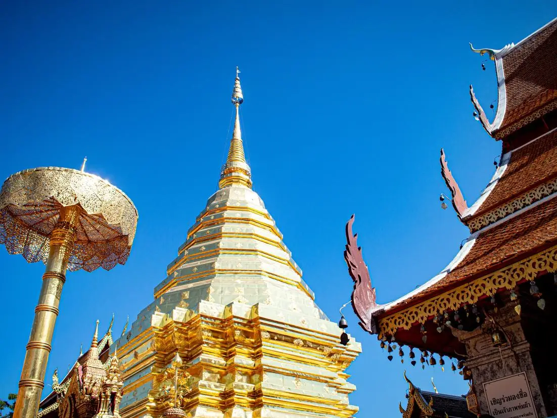 The golden chedi of Wat Phra That Doi Suthep above Chiang Mai