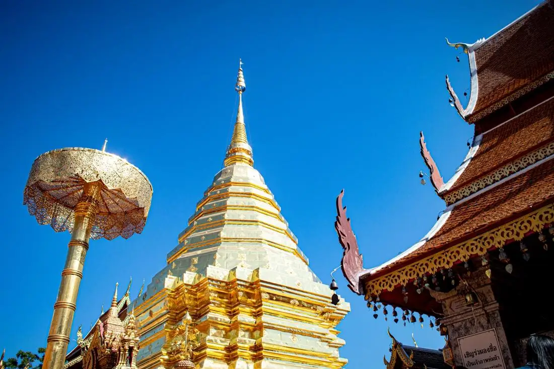 The golden chedi of Wat Phra That Doi Suthep above Chiang Mai